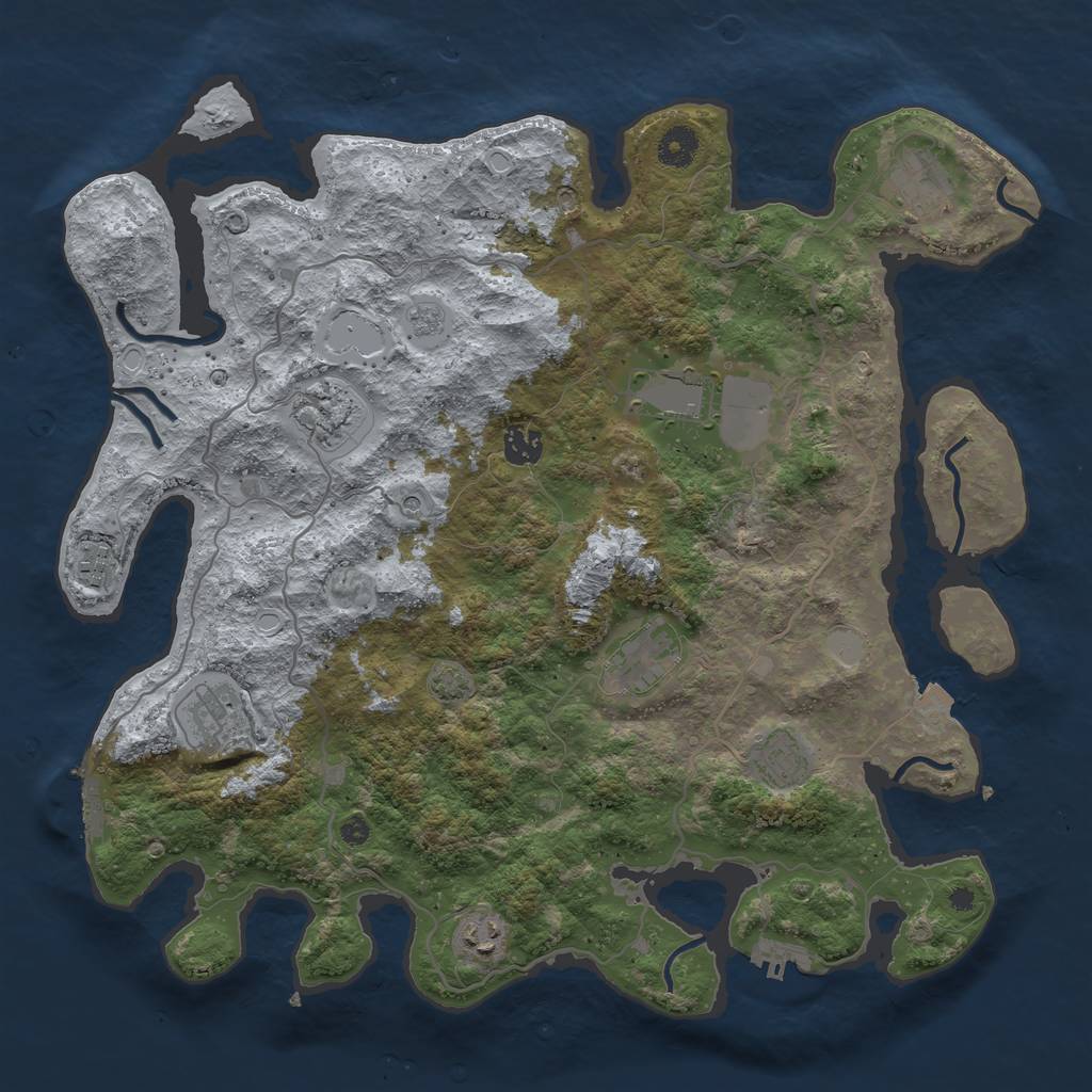 Rust Map: Procedural Map, Size: 4000, Seed: 3153156, 17 Monuments
