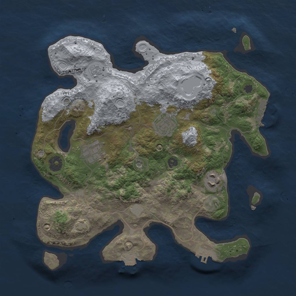 Rust Map: Procedural Map, Size: 3000, Seed: 19459, 11 Monuments