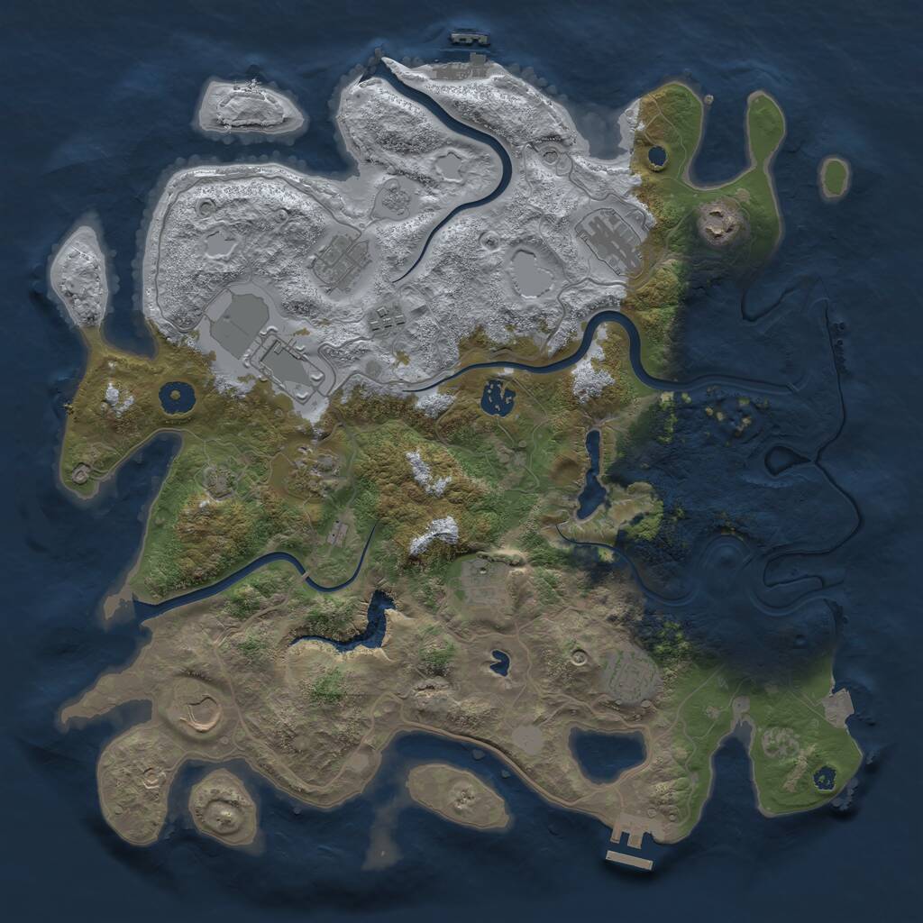 Rust Map: Procedural Map, Size: 4000, Seed: 4137, 16 Monuments