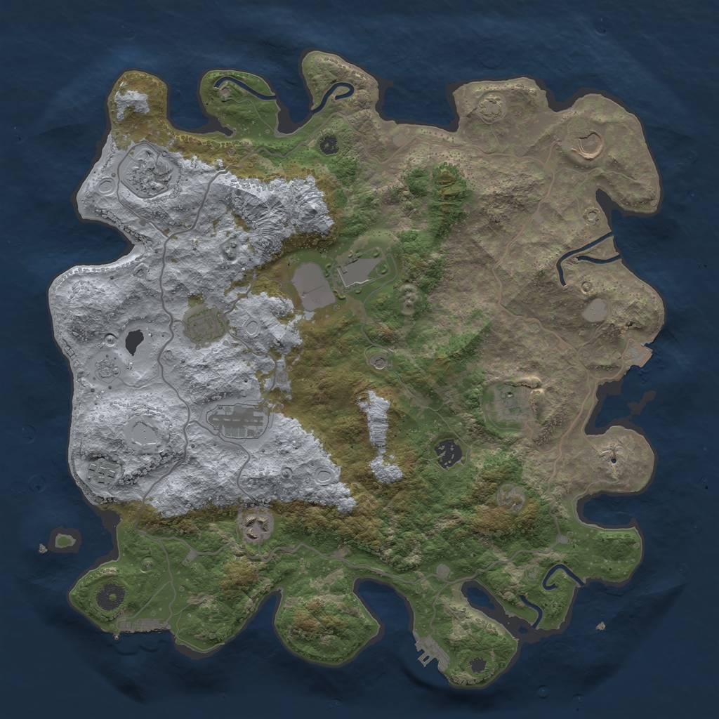 Rust Map: Procedural Map, Size: 4000, Seed: 652330880, 17 Monuments