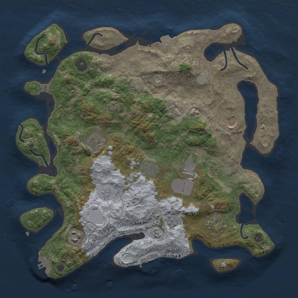 Rust Map: Procedural Map, Size: 3600, Seed: 1783001559, 15 Monuments