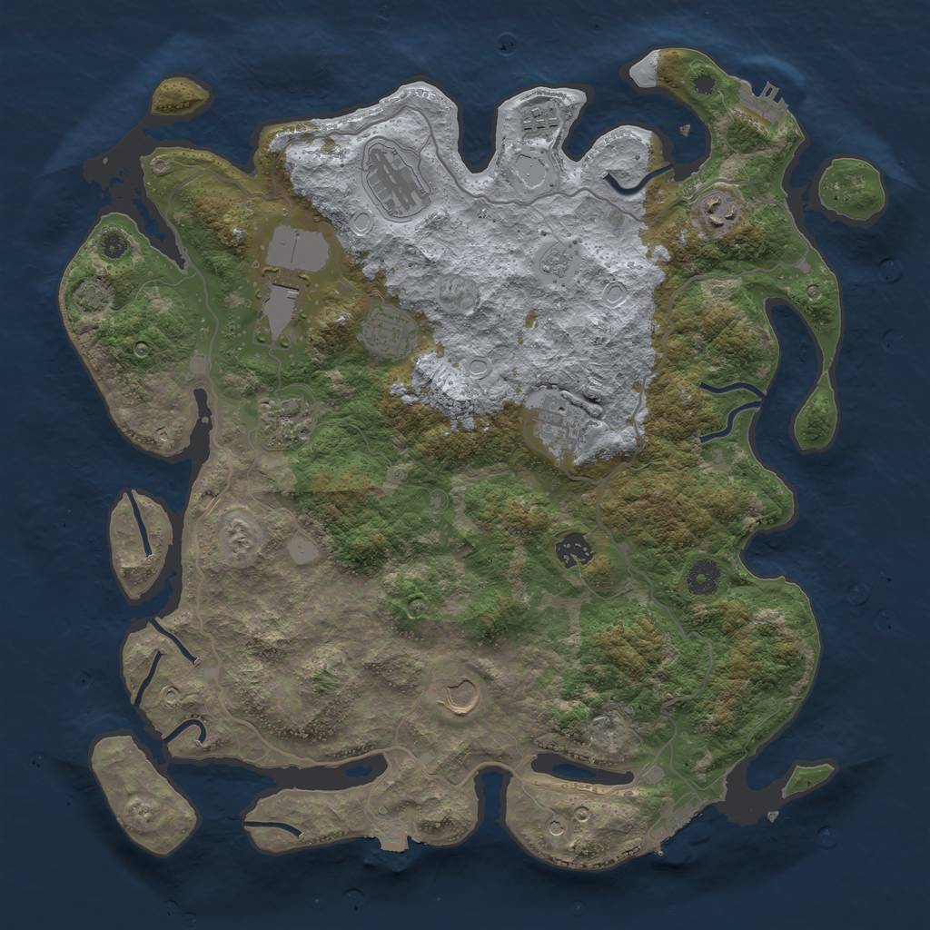 Rust Map: Procedural Map, Size: 4000, Seed: 362293707, 17 Monuments