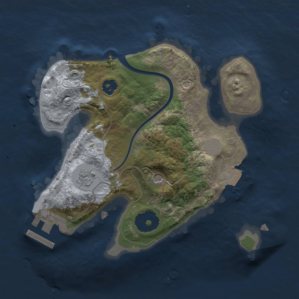 Rust Map: Procedural Map, Size: 2000, Seed: 1444145963, 4 Monuments