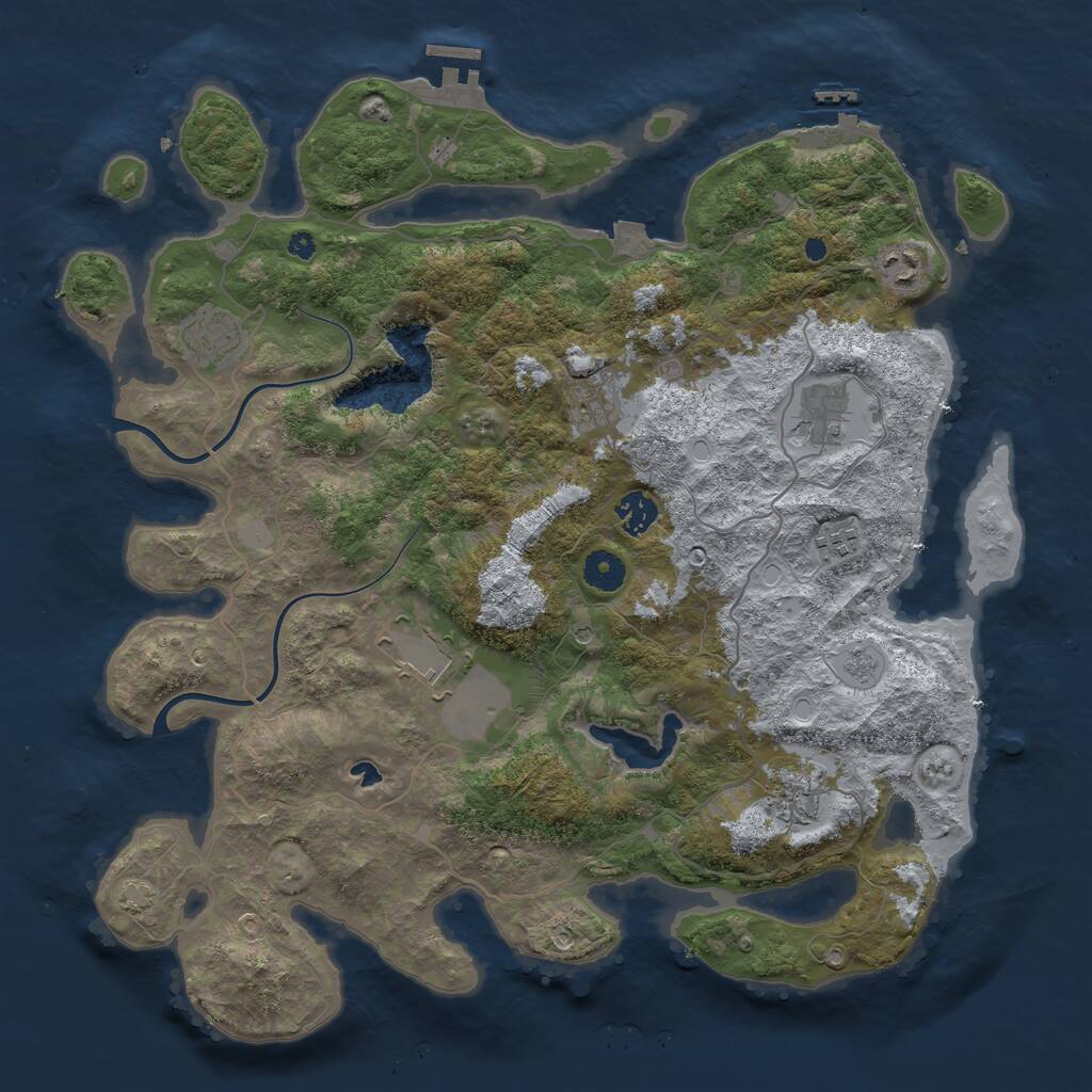 Rust Map: Procedural Map, Size: 4000, Seed: 1146179556, 14 Monuments