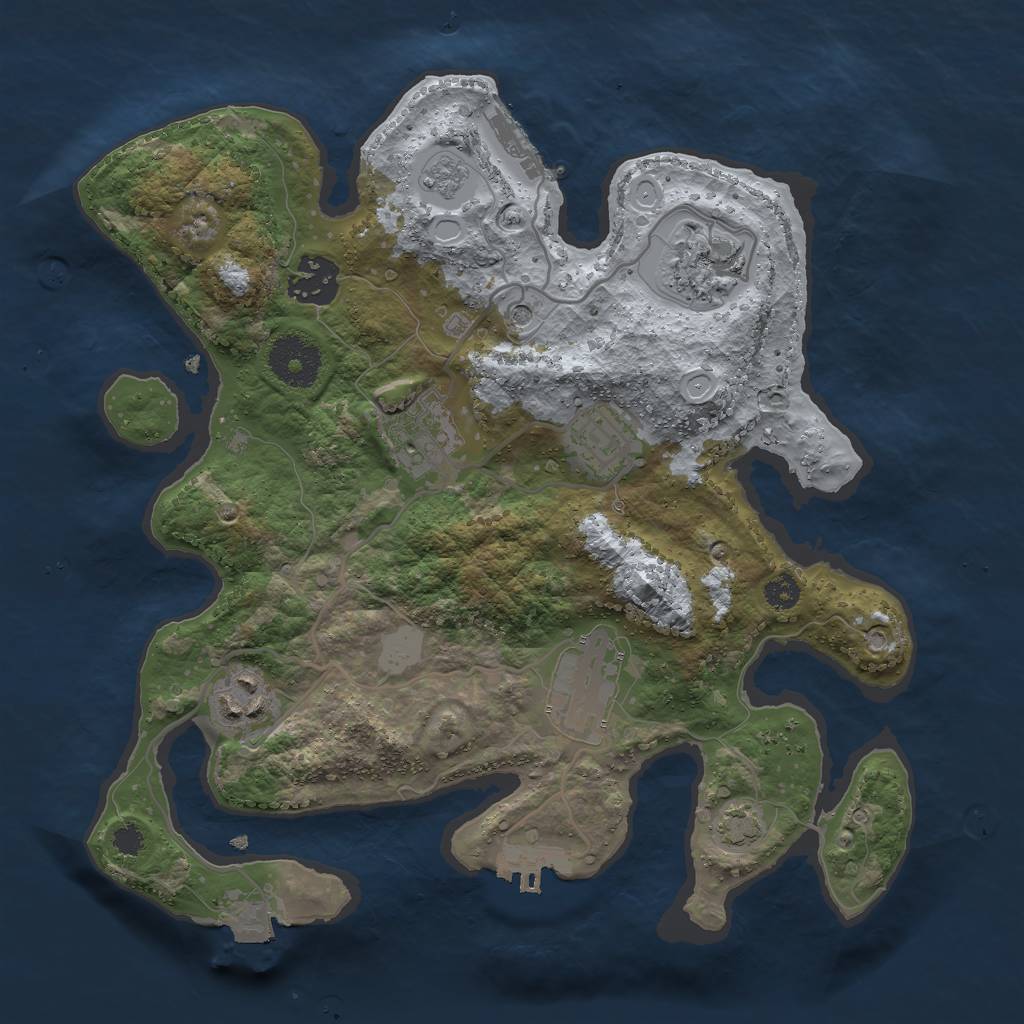 Rust Map: Procedural Map, Size: 3000, Seed: 2069266318, 14 Monuments
