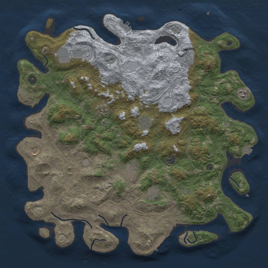 Rust Map: Procedural Map, Size: 4500, Seed: 1200741552, 18 Monuments