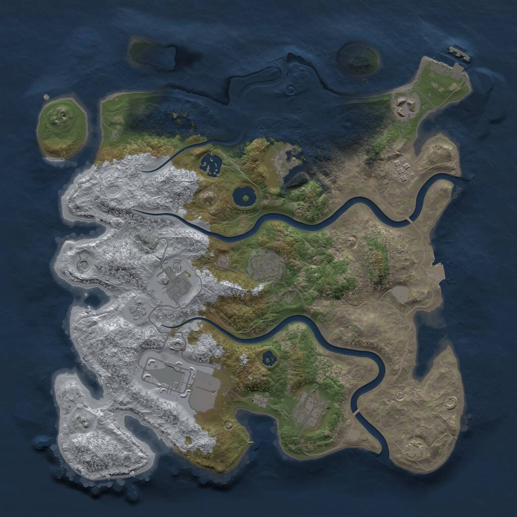 Rust Map: Procedural Map, Size: 3500, Seed: 1651523978, 13 Monuments