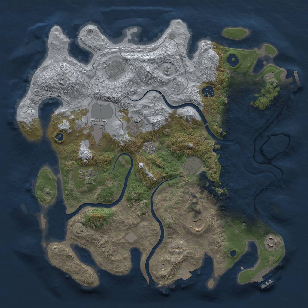 Rust Map: Procedural Map, Size: 3800, Seed: 69741, 15 Monuments