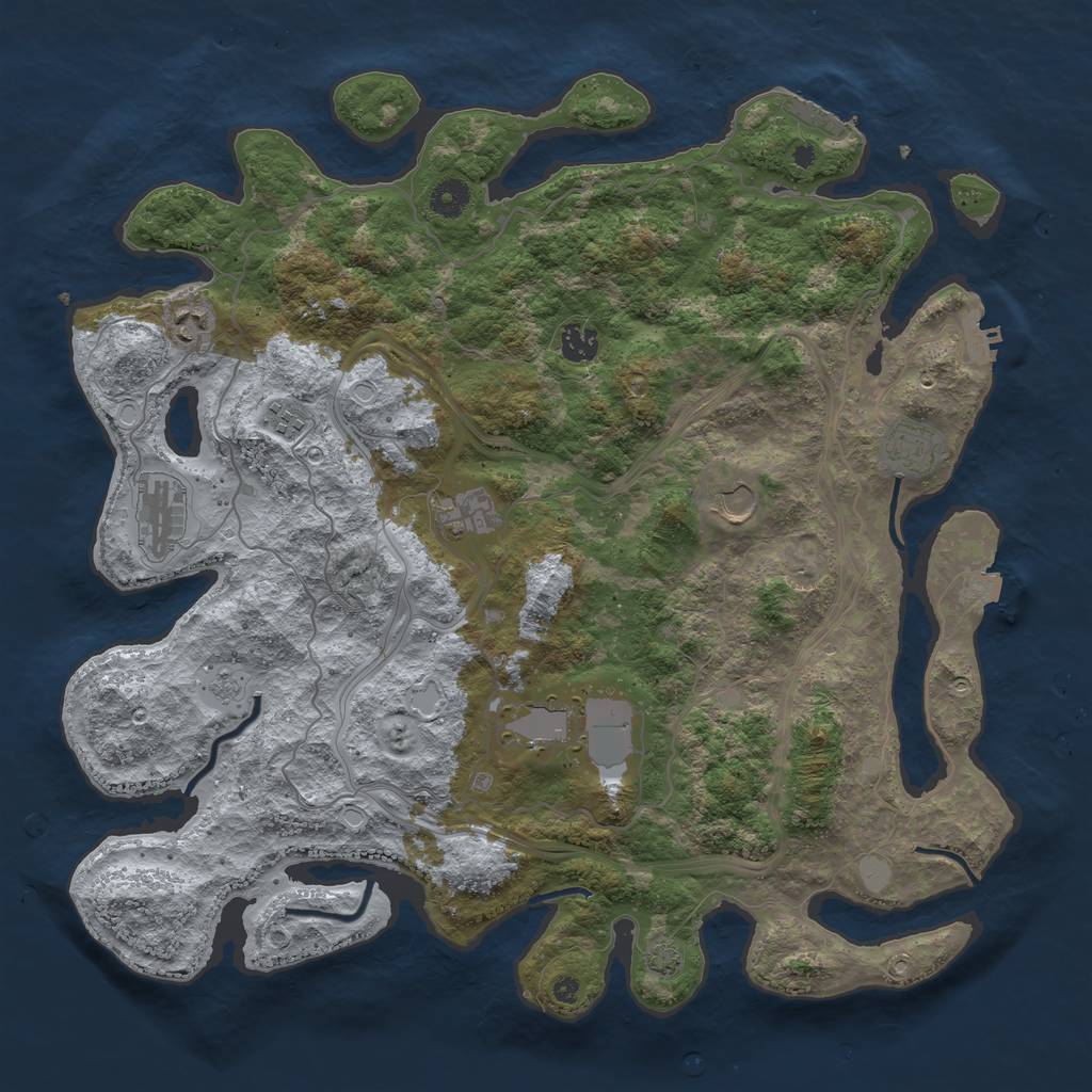 Rust Map: Procedural Map, Size: 4250, Seed: 1222, 15 Monuments