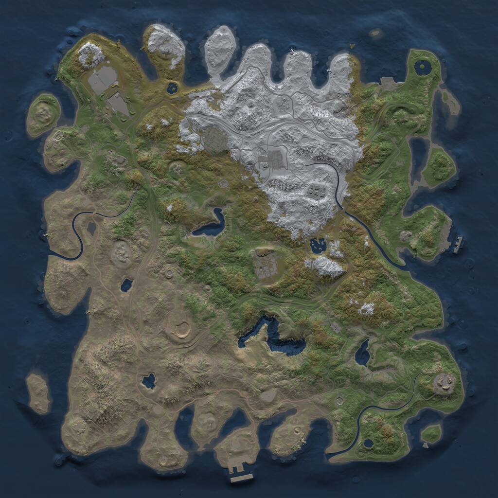 Rust Map: Procedural Map, Size: 4500, Seed: 646461616, 15 Monuments