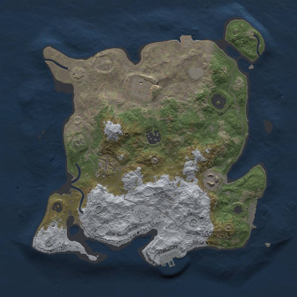 Rust Map: Procedural Map, Size: 3000, Seed: 1474956904, 12 Monuments