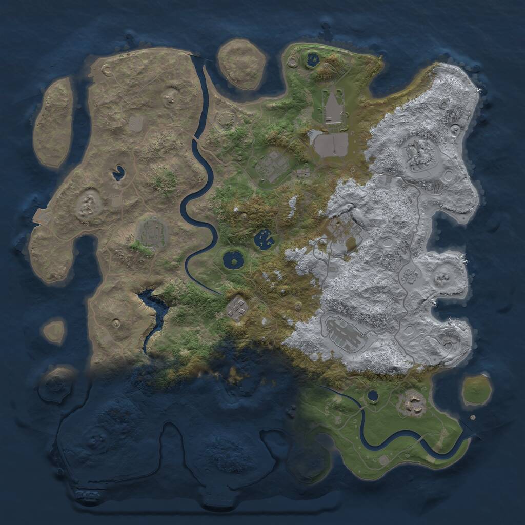Rust Map: Procedural Map, Size: 4000, Seed: 17692302, 15 Monuments
