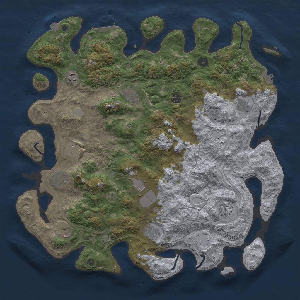 Rust Map: Procedural Map, Size: 4500, Seed: 3000000, 19 Monuments