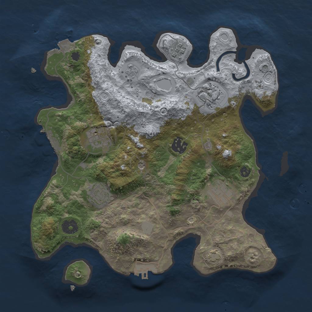 Rust Map: Procedural Map, Size: 3000, Seed: 19186, 14 Monuments