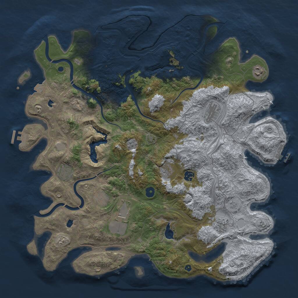 Rust Map: Procedural Map, Size: 4500, Seed: 143915098, 15 Monuments