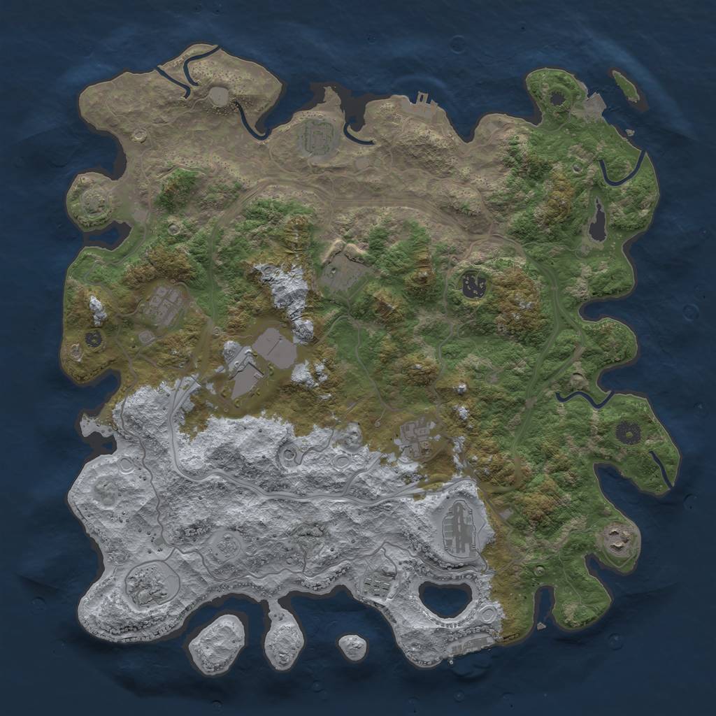 Rust Map: Procedural Map, Size: 4300, Seed: 7072023, 18 Monuments