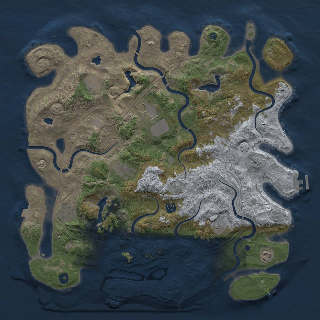 Rust Map: Procedural Map, Size: 4500, Seed: 937818, 15 Monuments