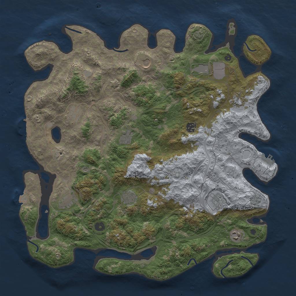 Rust Map: Procedural Map, Size: 4500, Seed: 937818, 19 Monuments
