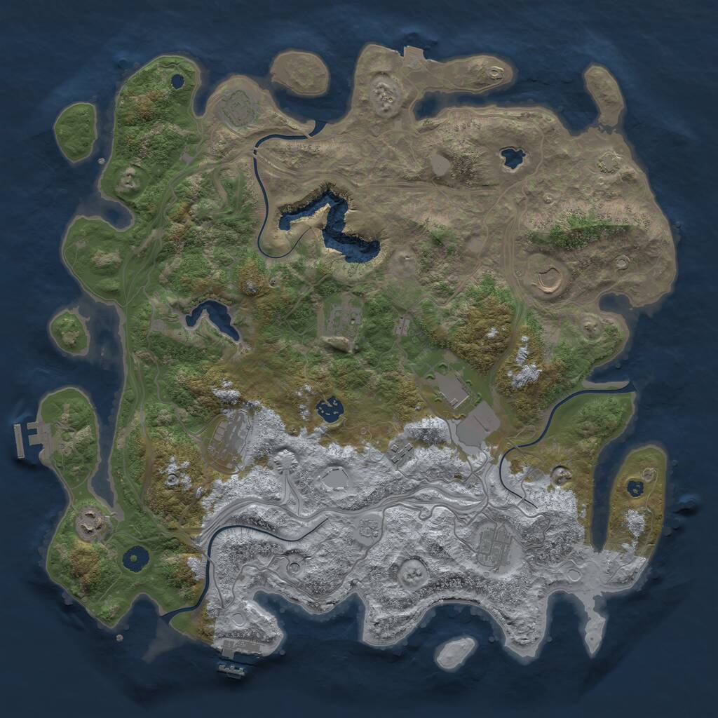 Rust Map: Procedural Map, Size: 4250, Seed: 1561456141, 15 Monuments