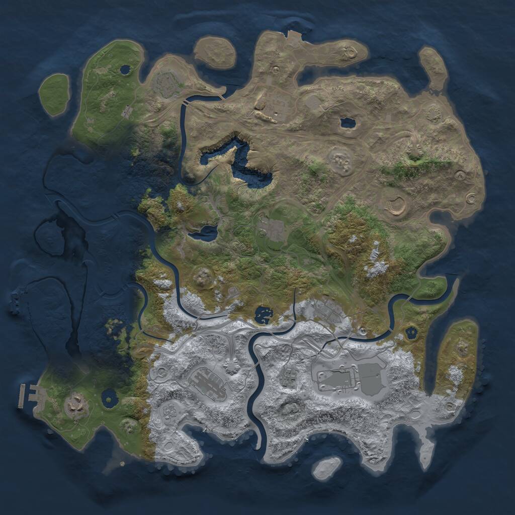 Rust Map: Procedural Map, Size: 4250, Seed: 1561456141, 16 Monuments
