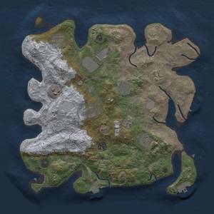 Thumbnail Rust Map: Procedural Map, Size: 3500, Seed: 20062307, 17 Monuments