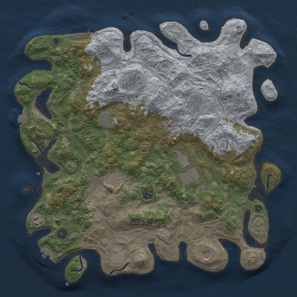 Rust Map: Procedural Map, Size: 4250, Seed: 1286133697, 19 Monuments
