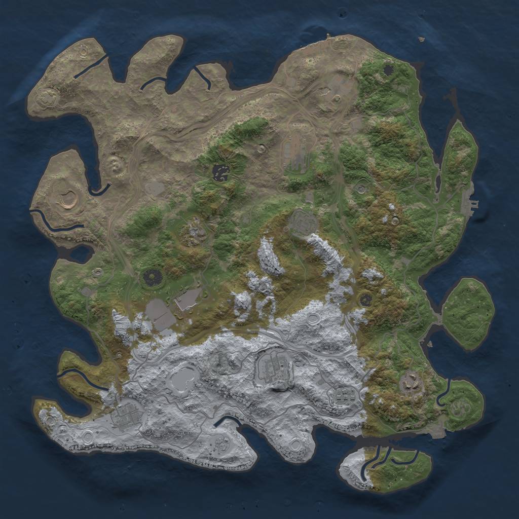 Rust Map: Procedural Map, Size: 4250, Seed: 572516023, 19 Monuments