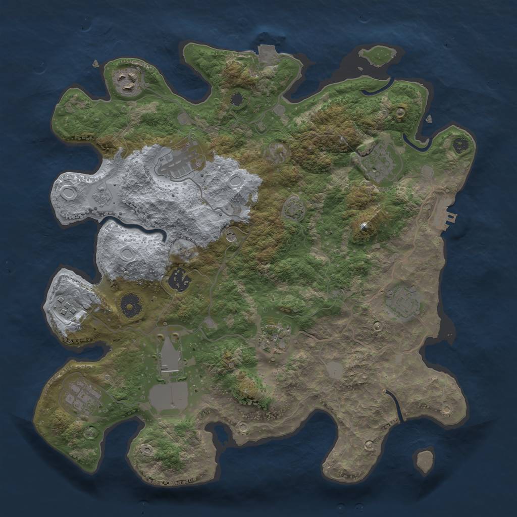 Rust Map: Procedural Map, Size: 3500, Seed: 1613828328, 16 Monuments