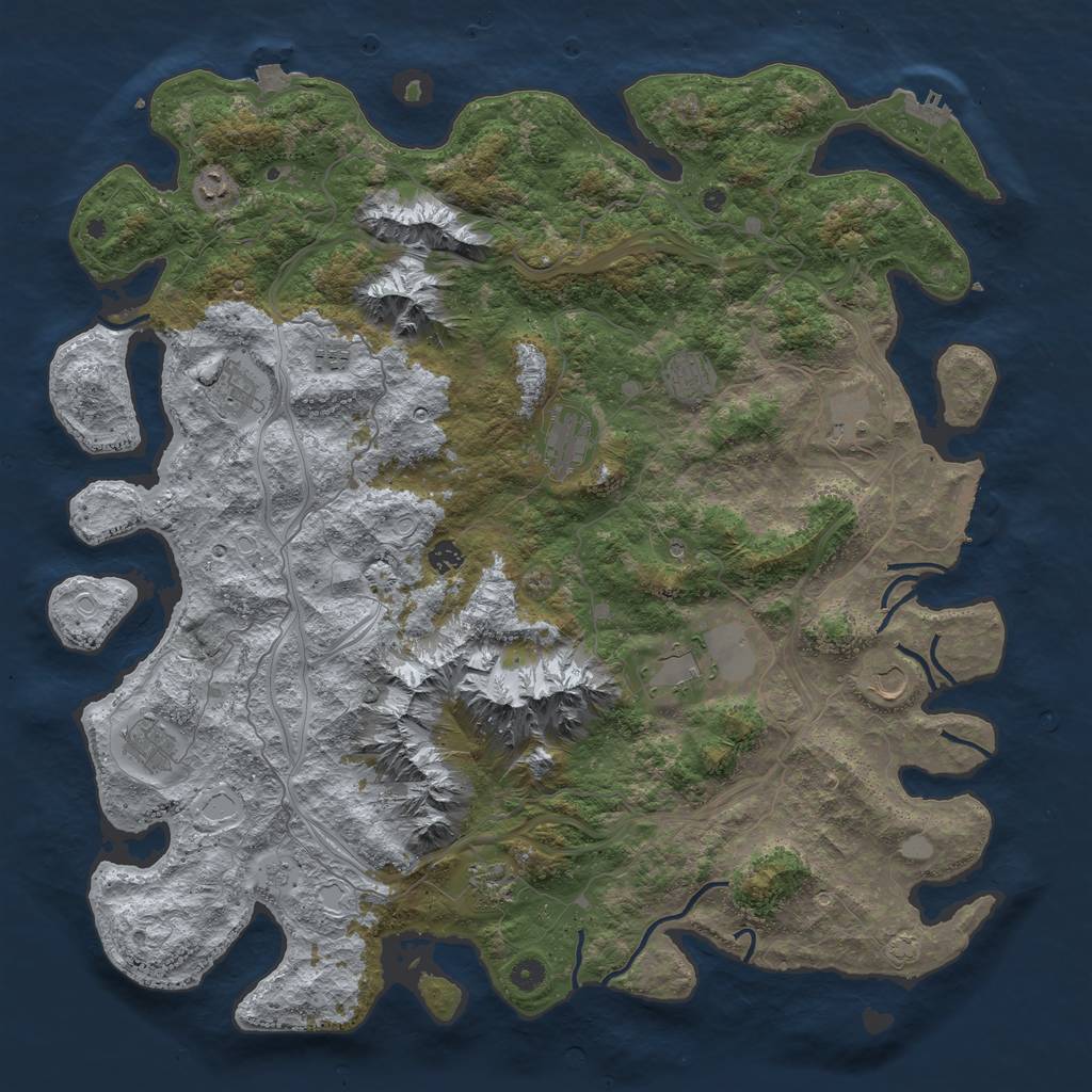 Rust Map: Procedural Map, Size: 5000, Seed: 1522281659, 19 Monuments