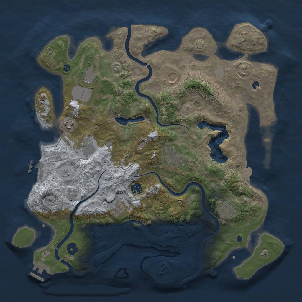 Rust Map: Procedural Map, Size: 4000, Seed: 2004914303, 15 Monuments