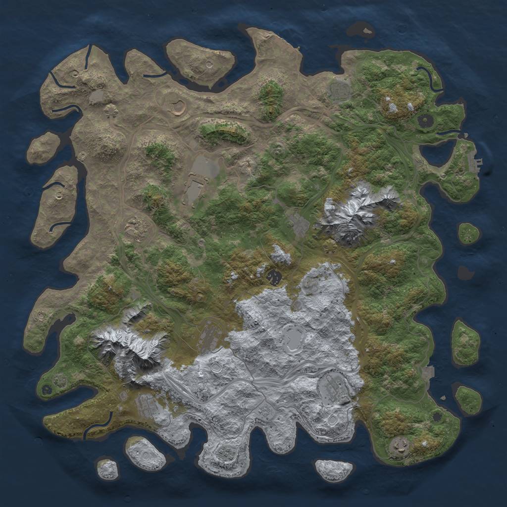 Rust Map: Procedural Map, Size: 5000, Seed: 116216, 19 Monuments