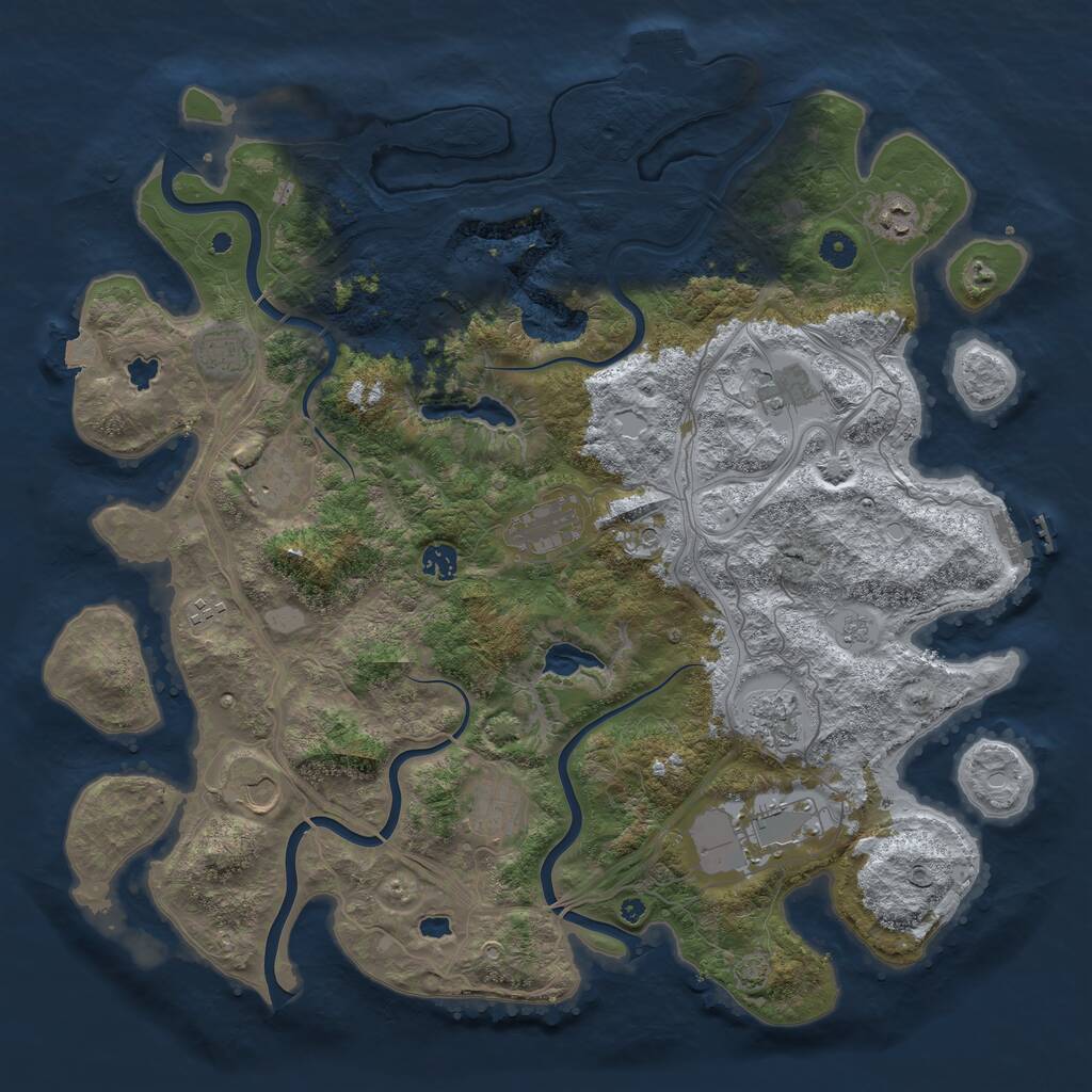 Rust Map: Procedural Map, Size: 4500, Seed: 95643, 17 Monuments