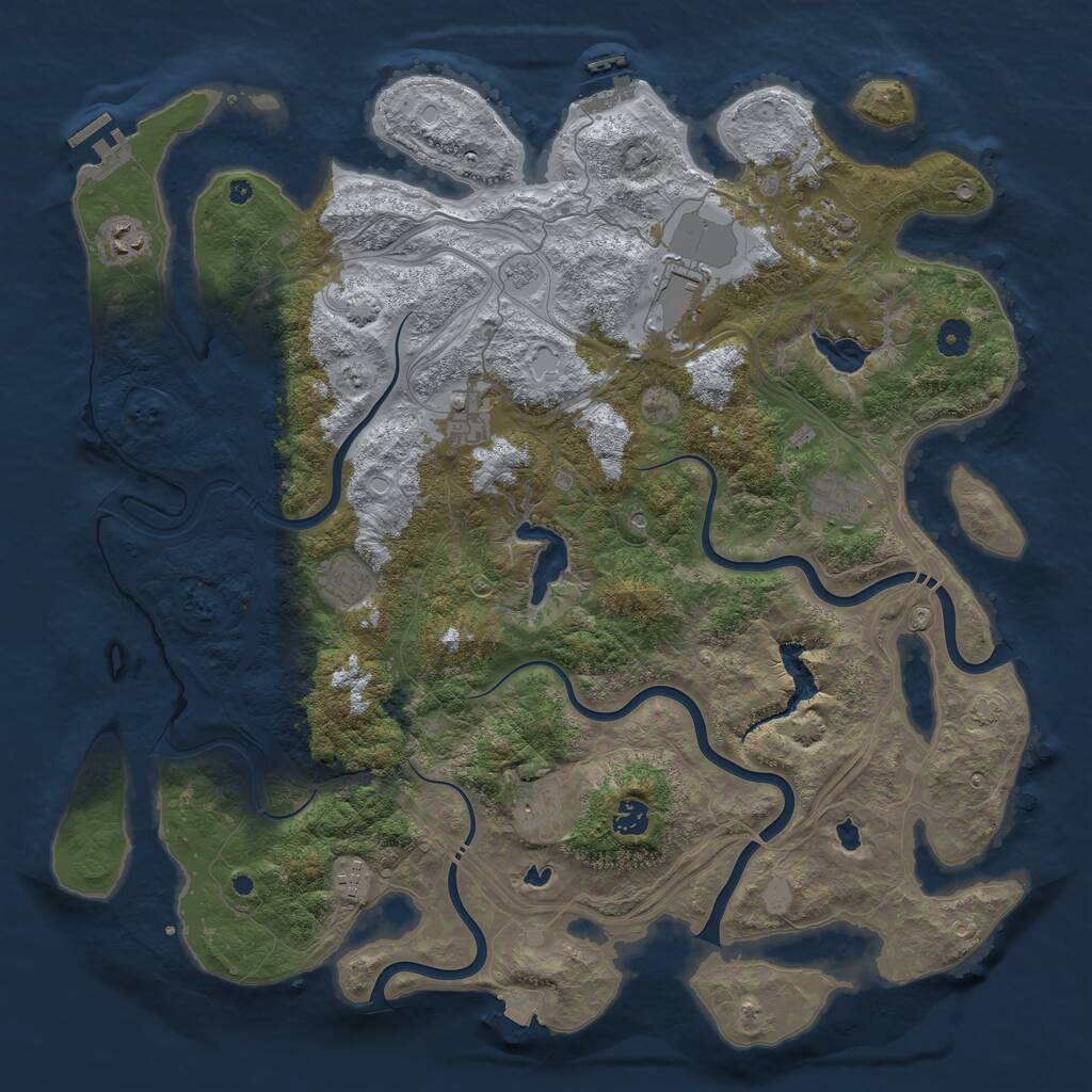 Rust Map: Procedural Map, Size: 4500, Seed: 632169184, 15 Monuments