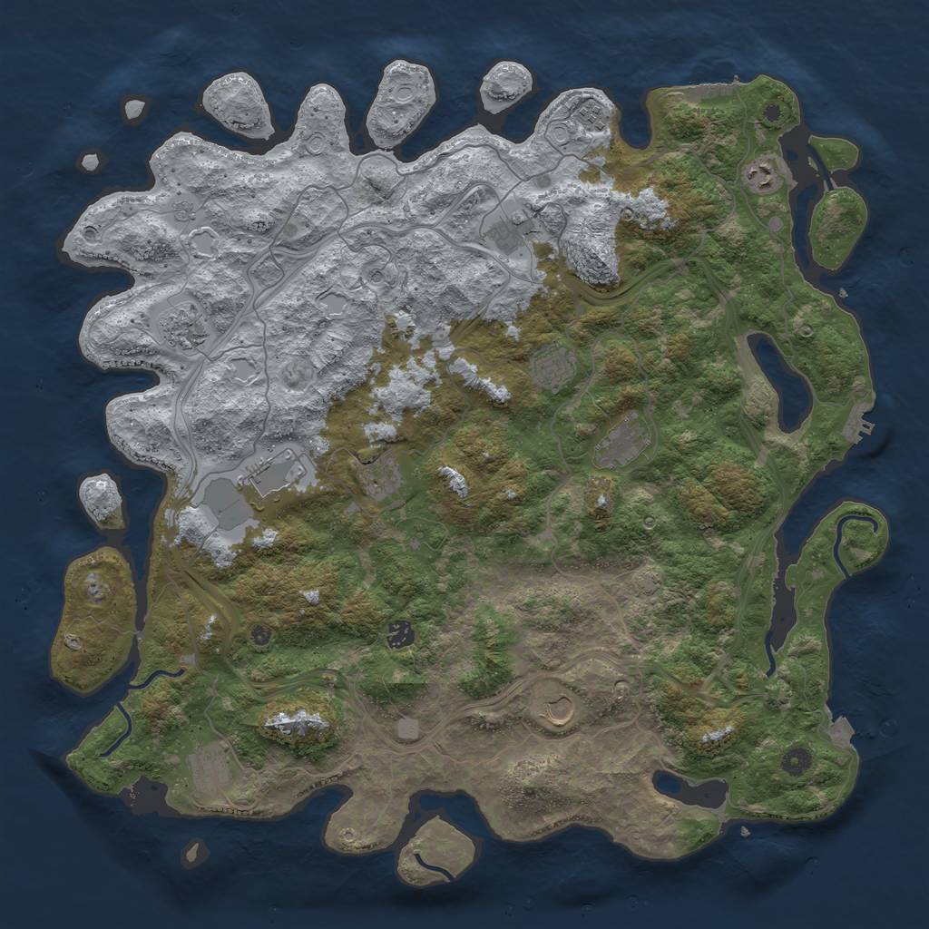 Rust Map: Procedural Map, Size: 4800, Seed: 1531573677, 19 Monuments