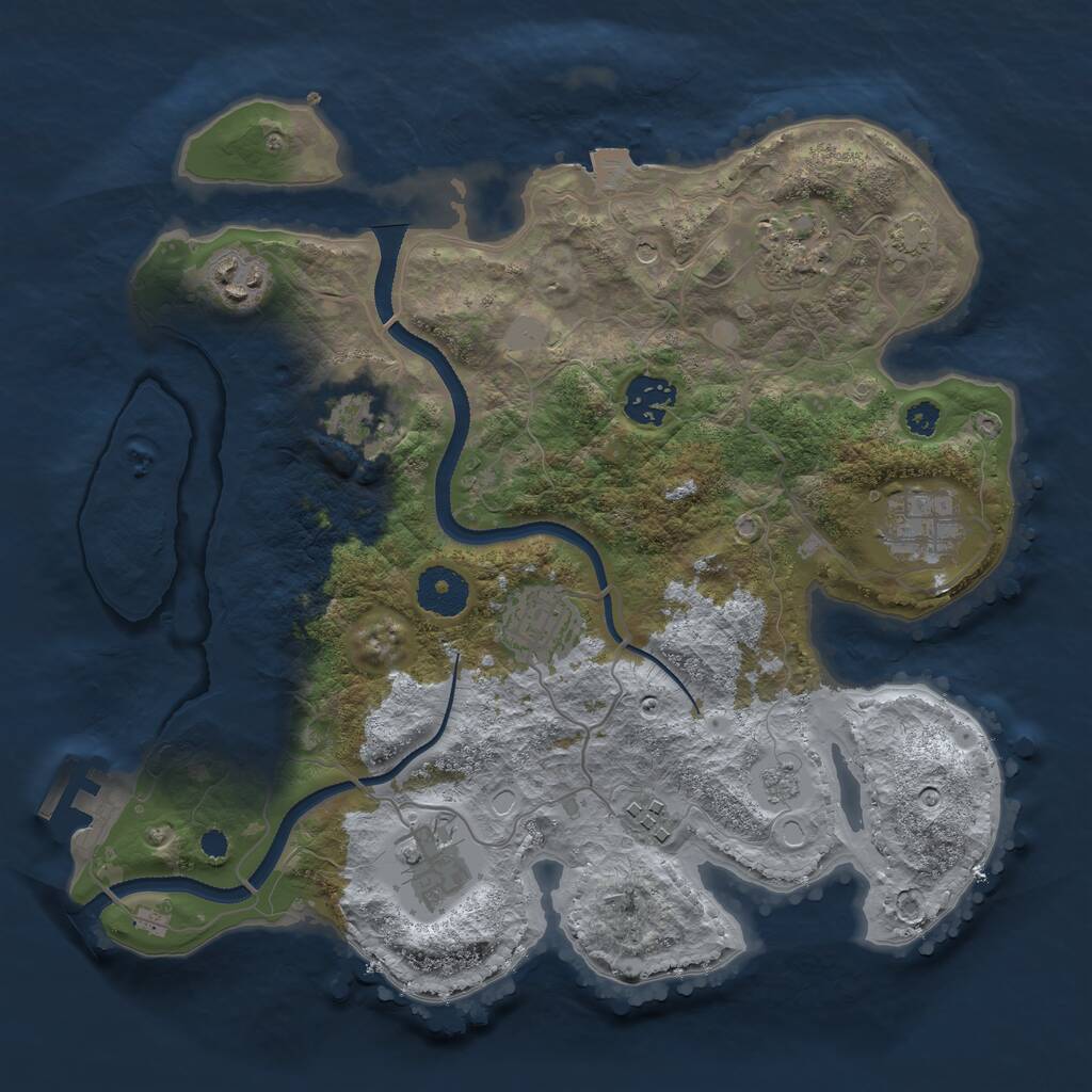 Rust Map: Procedural Map, Size: 3250, Seed: 87748718, 13 Monuments