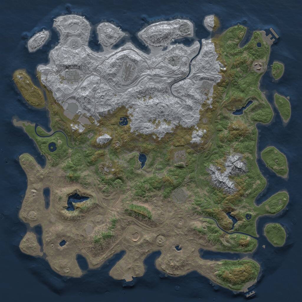 Rust Map: Procedural Map, Size: 5000, Seed: 88489, 17 Monuments