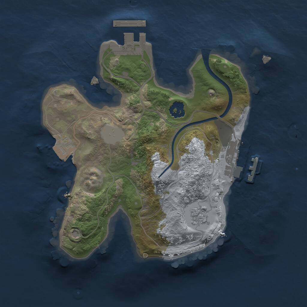 Rust Map: Procedural Map, Size: 1900, Seed: 5574, 4 Monuments
