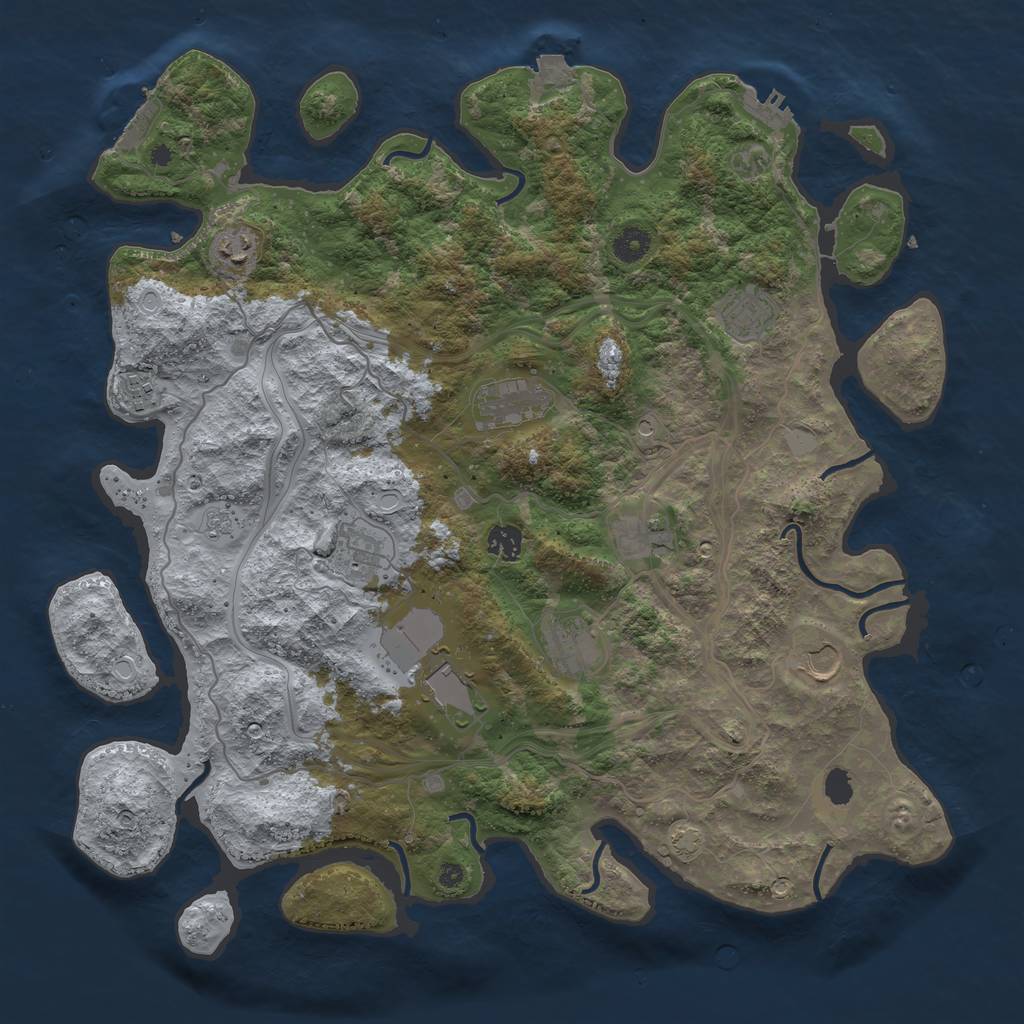 Rust Map: Procedural Map, Size: 4250, Seed: 52234346, 18 Monuments