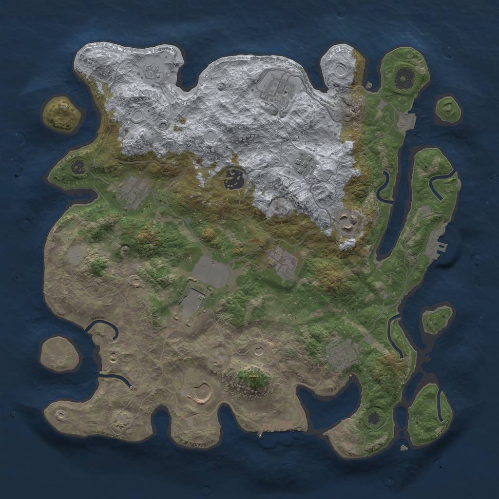 Rust Map: Procedural Map, Size: 3600, Seed: 65382563, 17 Monuments