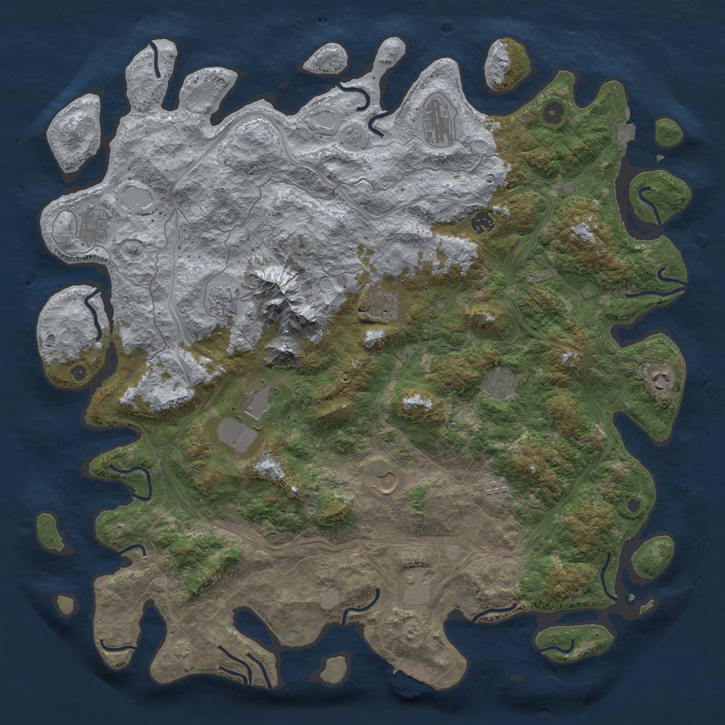 Rust Map: Procedural Map, Size: 5000, Seed: 46668525, 18 Monuments