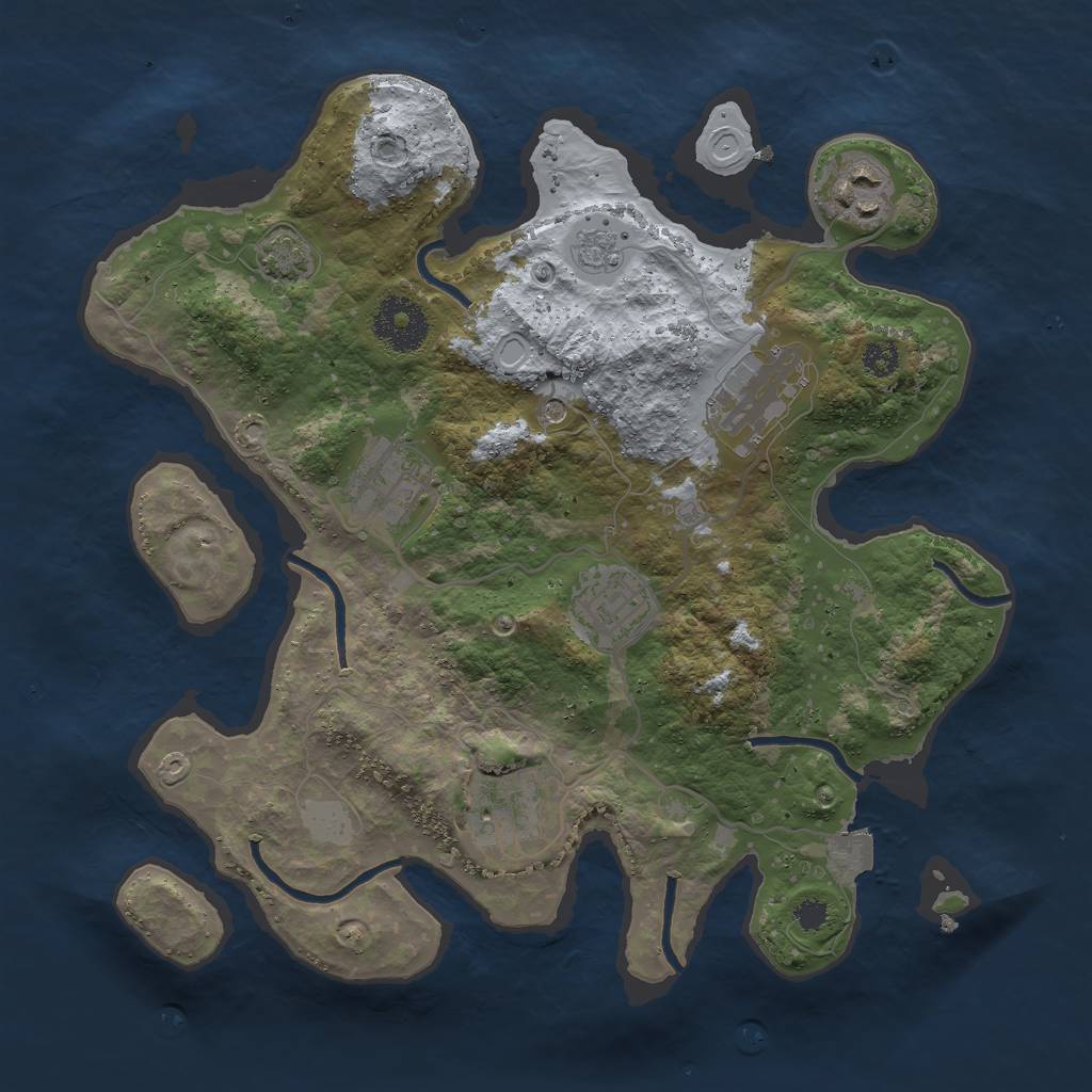 Rust Map: Procedural Map, Size: 3000, Seed: 2056096811, 11 Monuments