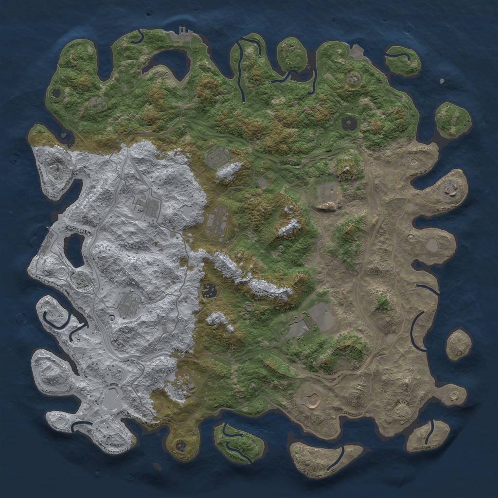 Rust Map: Procedural Map, Size: 4800, Seed: 366445581, 19 Monuments