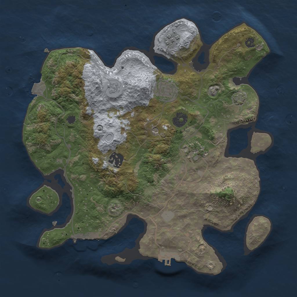Rust Map: Procedural Map, Size: 3000, Seed: 8626, 12 Monuments