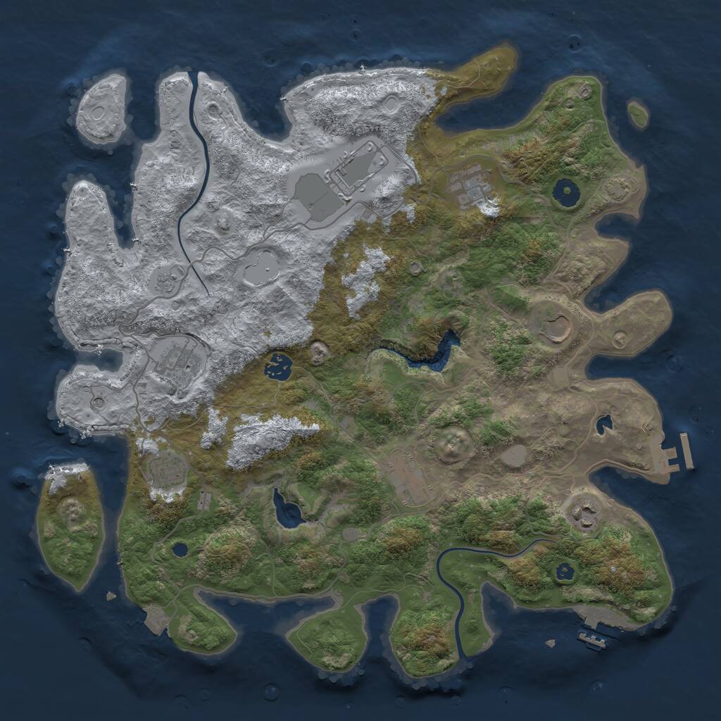 Rust Map: Procedural Map, Size: 4000, Seed: 330122182, 14 Monuments