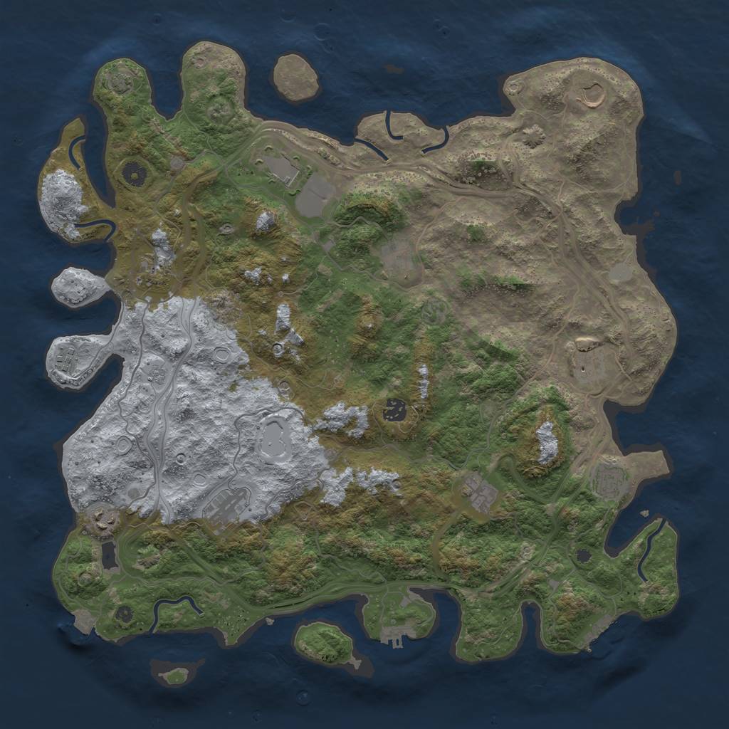 Rust Map: Procedural Map, Size: 4500, Seed: 788767109, 19 Monuments