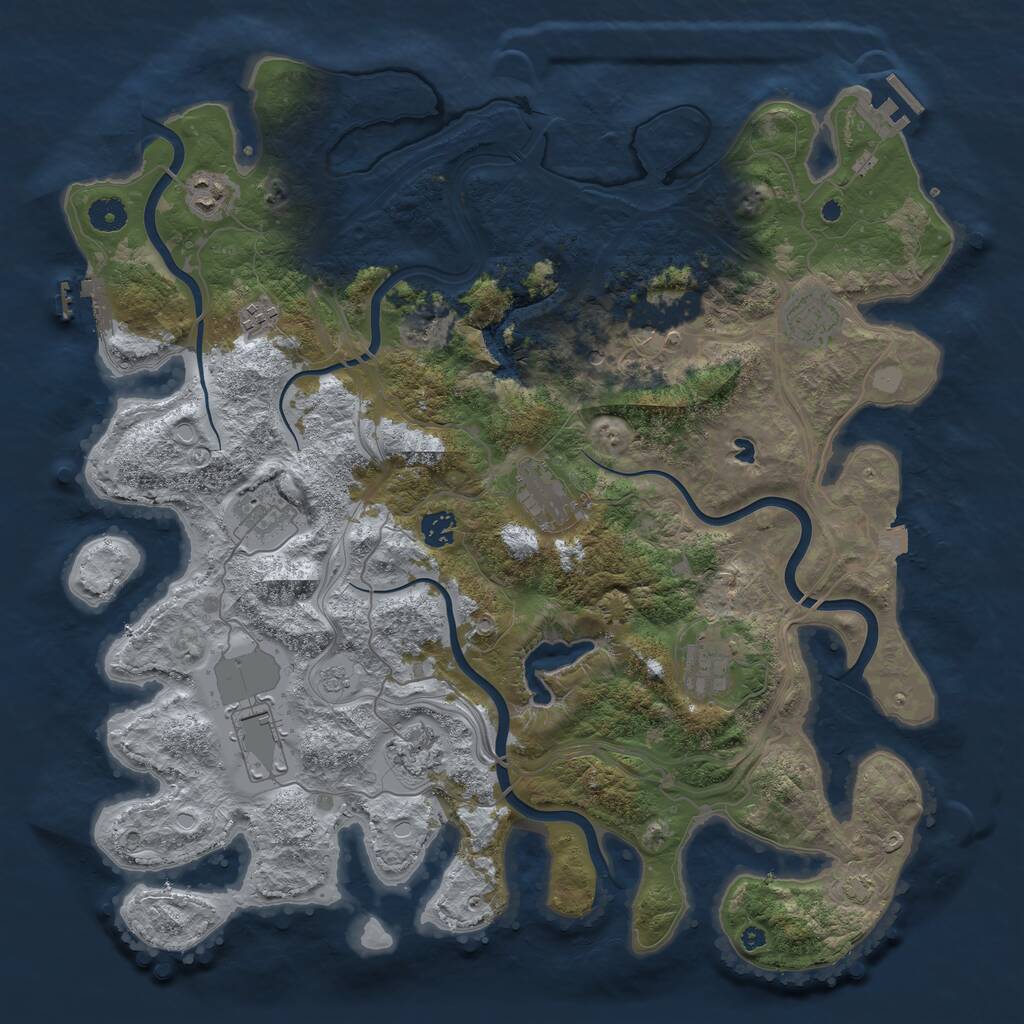 Rust Map: Procedural Map, Size: 4250, Seed: 15374531, 16 Monuments