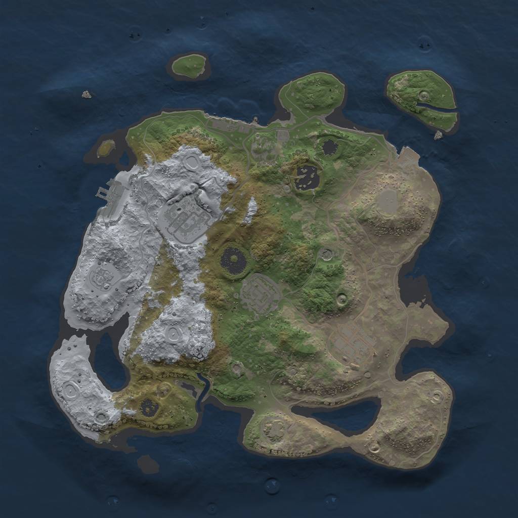 Rust Map: Procedural Map, Size: 3000, Seed: 19560, 12 Monuments
