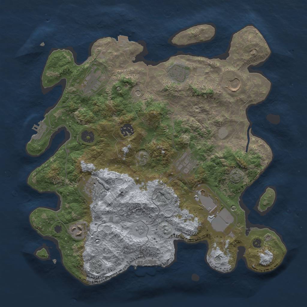 Rust Map: Procedural Map, Size: 3500, Seed: 1668886767, 17 Monuments