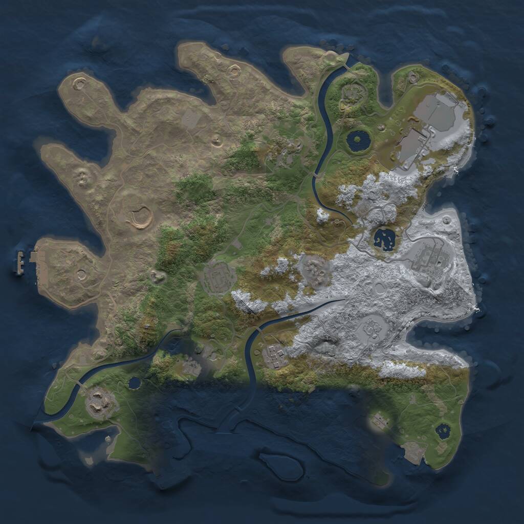 Rust Map: Procedural Map, Size: 3500, Seed: 706853388, 15 Monuments