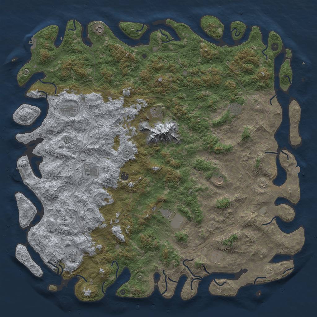 Rust Map: Procedural Map, Size: 6000, Seed: 52776000, 19 Monuments